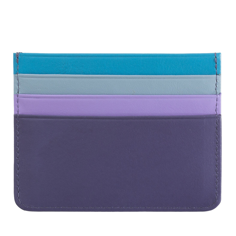 Credit card holder multicolor by DUDU made in soft calfskin Nappa leather with 6 pockets. Ultra slim design, only 4 mm, and unique lightness