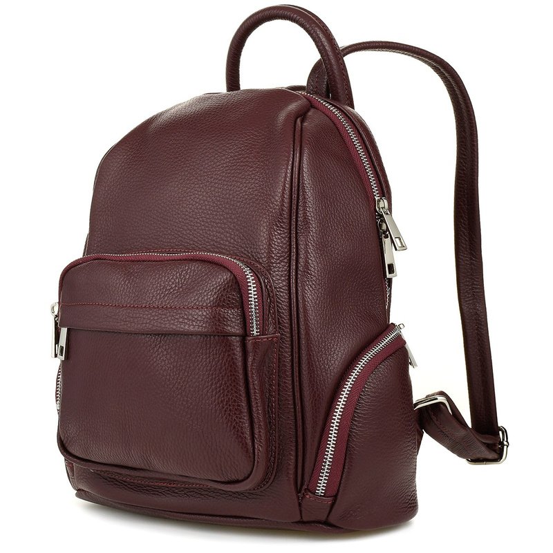 Leather urban women's backpack, spacious and stylish