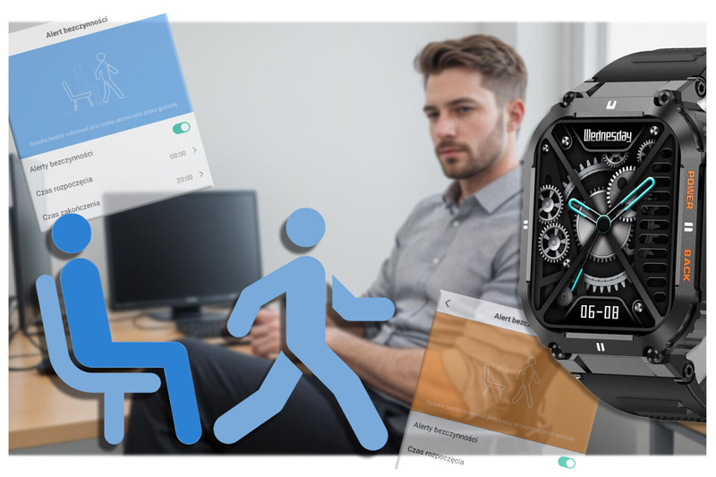 SMARTWATCH MĘSKI Gravity GT6-1 - WYKONYWANIE POŁĄCZEŃ, MONITOR SNU (sg020a)