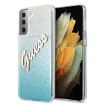 Guess GUHCS21MPCUGLSBL S21+ G996 niebieski/blue hardcase Glitter Gradient Script