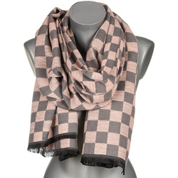 Pink Large Women's Warm Cotton Checkerboard Scarf AX-103