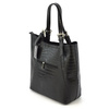 Large crocodile leather shopper shoulder bag