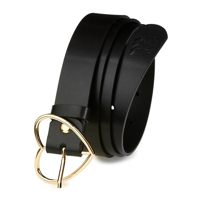 Beltimore leather belt Blamra Fashionable heart D63: colors - black, stripes - r. 105-120 cm