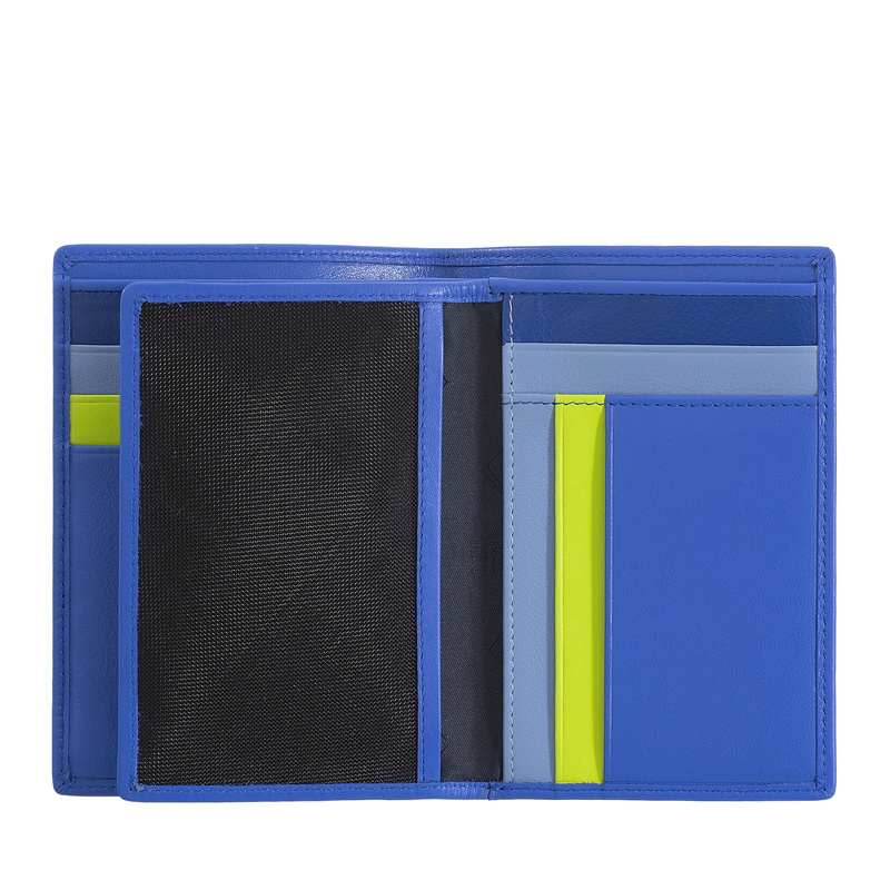 Man's multi-colour leather folding model wallet RFID with documents holder and inner zip pocket by DUDU. Original fashion design by Dudubags official store