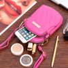 Fuchsia Women's small phone purse mini letterman's shoulder report bag eco leather POR-TE-8