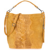 Mustard suede leather shopper bag W10