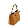 Women's leather shoulder messenger bag with three compartments