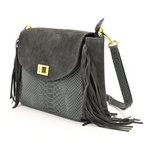 Suede with fringes women's leather messenger bag