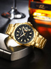 Gold men's bracelet watch large solid Perfect M102