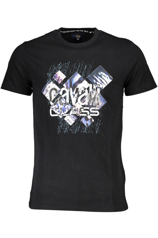 CAVALLI CLASS T-SHIRT Z KRÓTKIM RĘKAWEM MĘSKI CZARNY