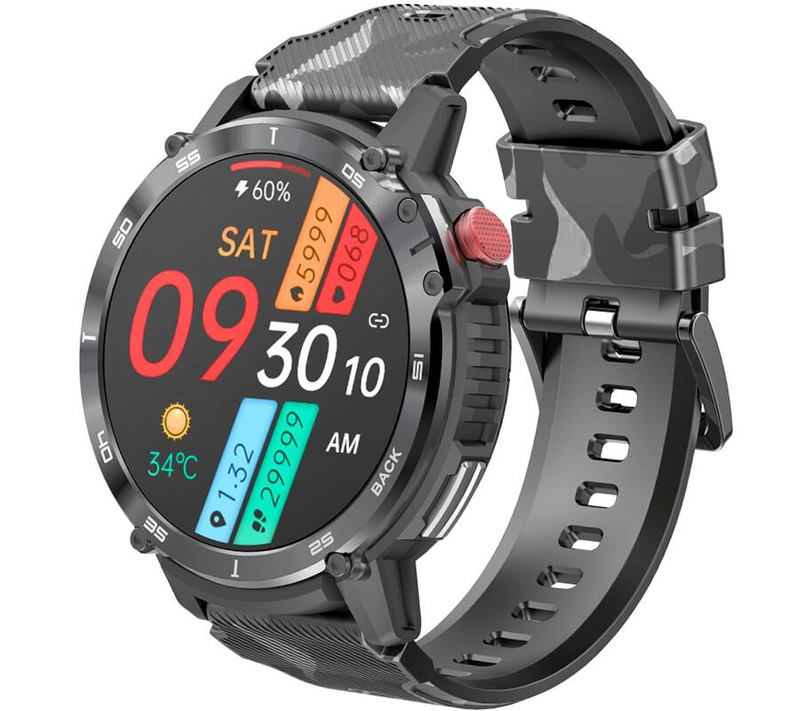 SMARTWATCH MĘSKI Rubicon RNCF07 - WYKONYWANIE POŁĄCZEŃ - BLUETOOTH CALL - ODTWARZACZ MP3 4GB (sr052b)