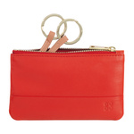 Key case by DUDU made in genuine multicolor leather with zip closure and double metal ring.