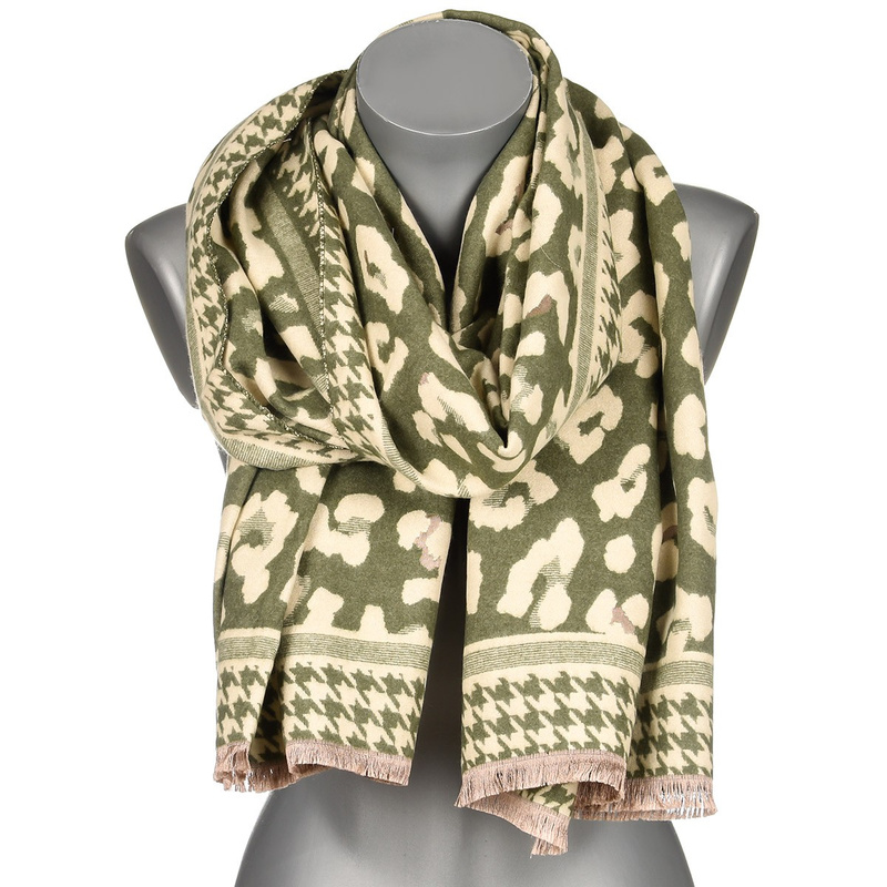 Green Large Women's Warm Cotton Mottled Scarf AX-108