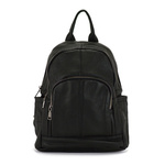 Women's capacious leather functional backpack