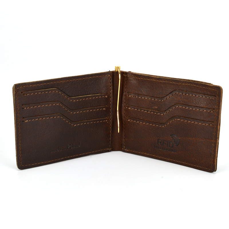 Card holder, small men's leather wallet with RFID