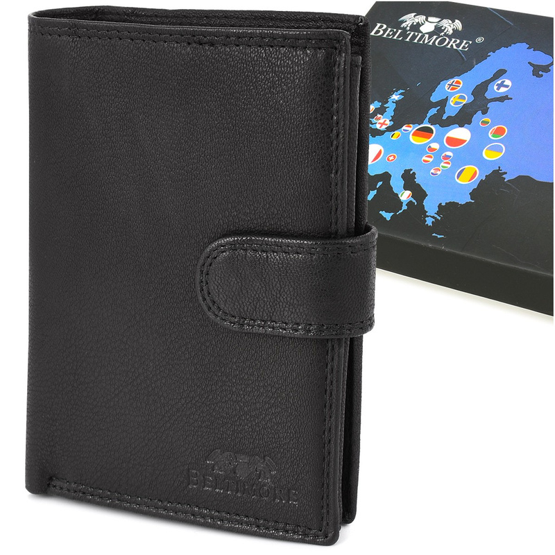 Men's classic leather wallet RFiD black Beltimore K45