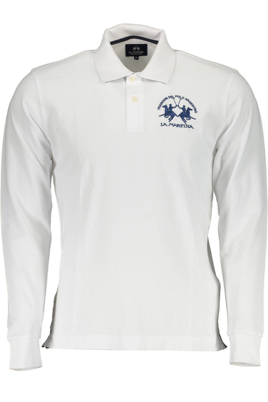 LA MARTINA MEN&#39;S WHITE LONG SLEEVE POLO SHIRT