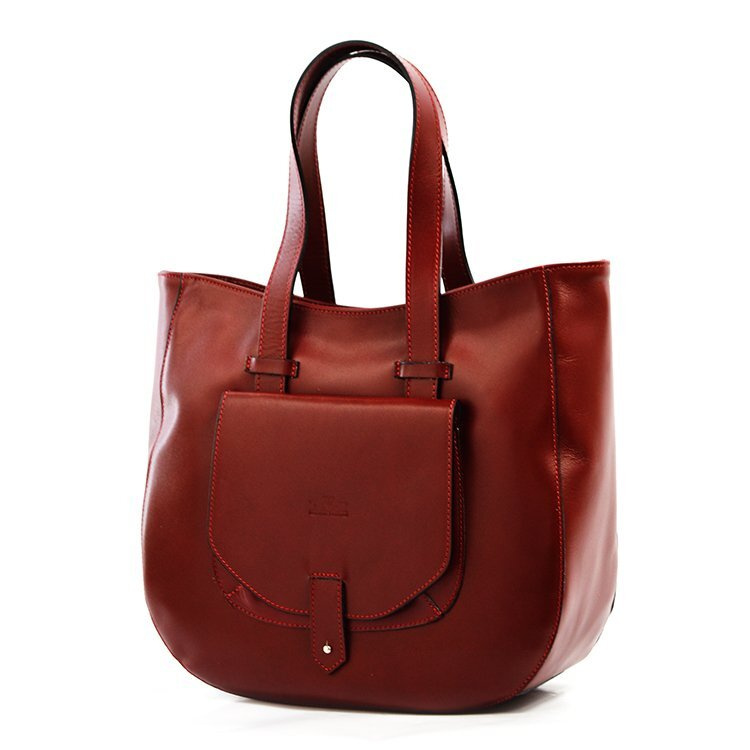 Leather shoulder bag large women's shopperbag