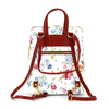 Elegant women's luxury leather backpack flowers