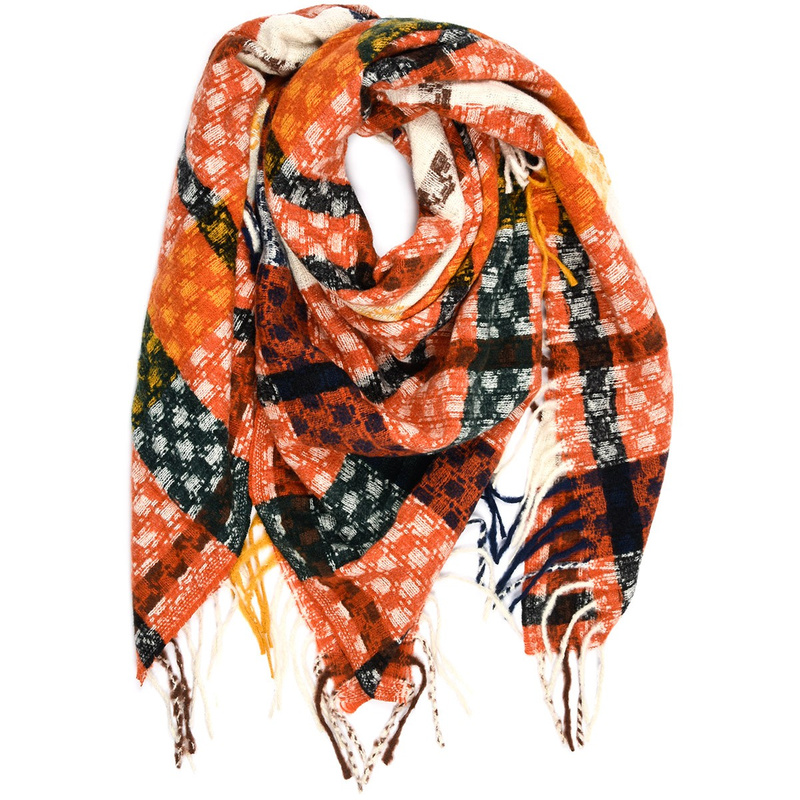 Orange Large Women's Cotton Warm Neck Scarf REC-81