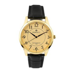 Men's watch quartz gold classic leather strap C426