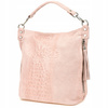 Powder pink leather bag suede shopper w10