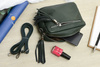 Dark green women's leather postbag with tassel fashionable C74.