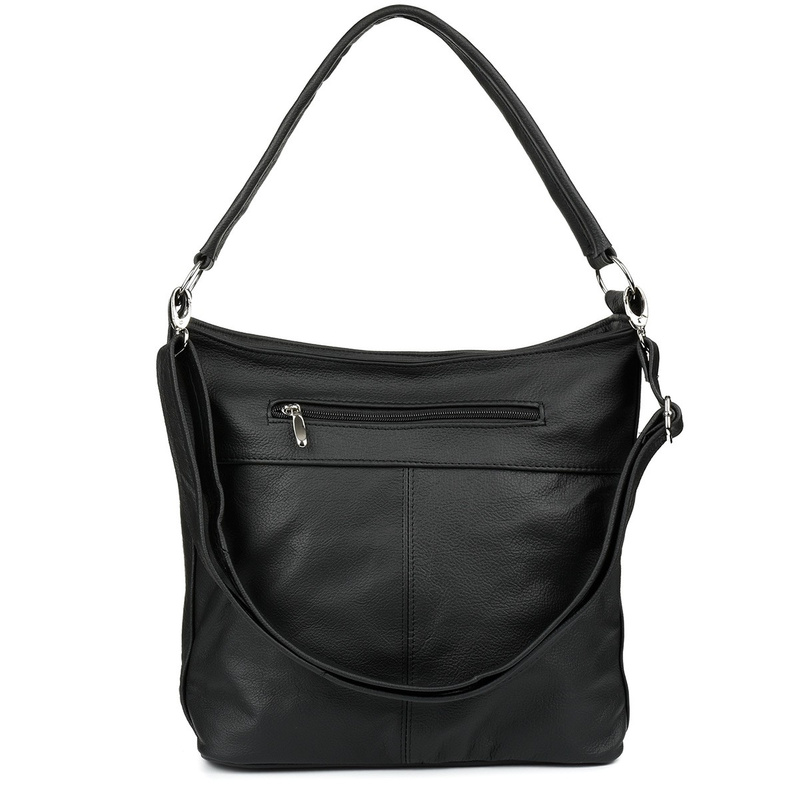 Black leather messenger Two Beltimore i66 stripes