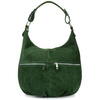 Vera Pelle suede leather handbag large A4 dark green K51