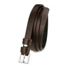 Women's narrow solid leather dress belt brown S18 : Colors - brown, beige, Belt size - r.90-105 cm