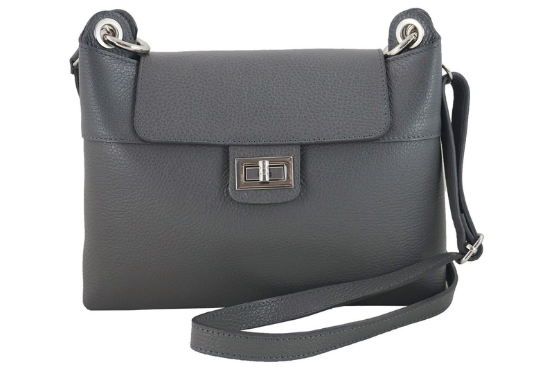 Torebka damska skórzana crossbody - Bordowa 