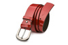 Beltimore leather women's trouser belt 4 cm red A71 : Colors - red, Strap size - r.110-125 cm