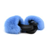 Celebrities, women's slippers with fox fur and rubber