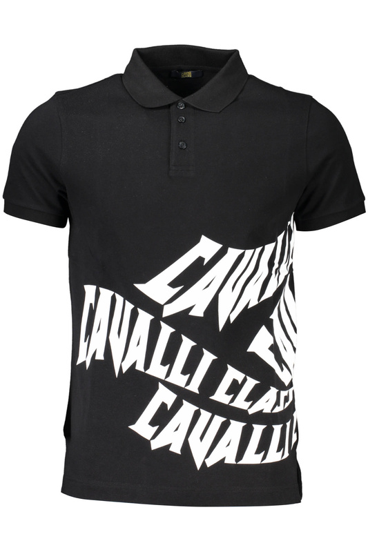 CAVALLI CLASS POLO SHORT SLEEVE MAN BLACK