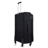 Solier Koffer Weich Trolley 4 Rollen Reisekoffer mit Teleskopgriff und Kombinationsschloss STL1316 (Schwarz, XL)