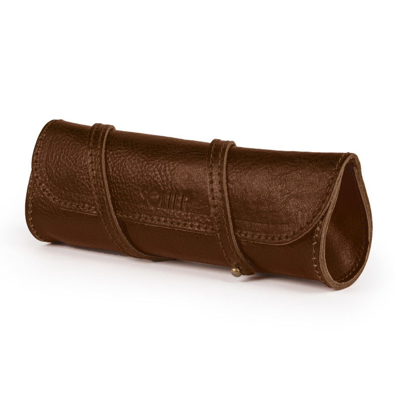 Leather men's pen case SA12 DEEP RED