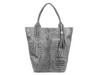 Grey Large Leather Shopper Crocodile Leather Bag Bag With Sachet L94