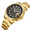 Gold men's bracelet watch large solid Perfect M102