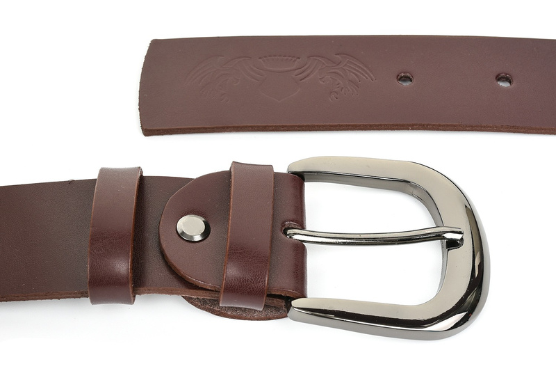 Beltimore women's leather trouser belt 4 cm burgundy A72 : Colors - purple, Strap size - r.80-95 cm