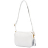 Women's white leather postbag with tassel fashionable C74