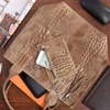 Bag Leather Bag A4 crocodile with Sachet taupe L94