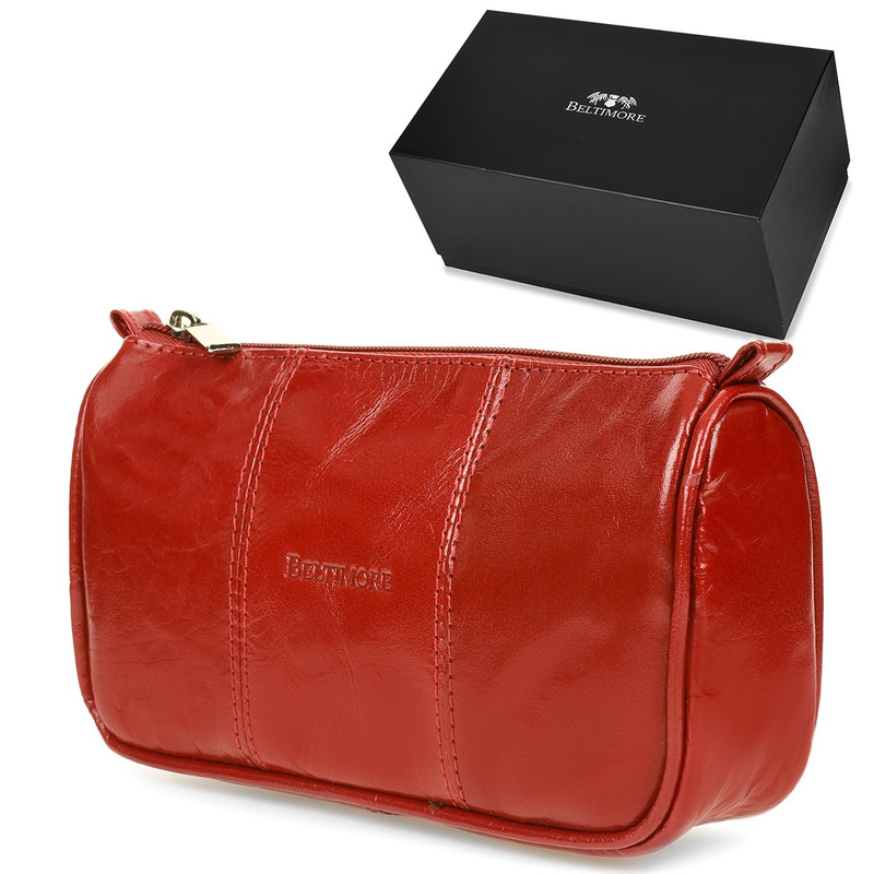 Beltimore Cosmetic Leather Red Pencil Case M79