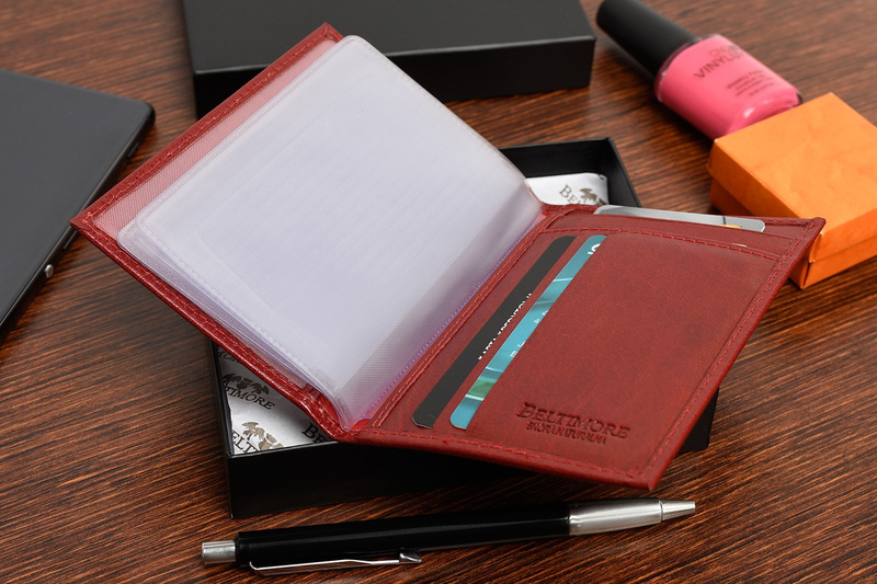 Beltimore G95 red leather slim card document case