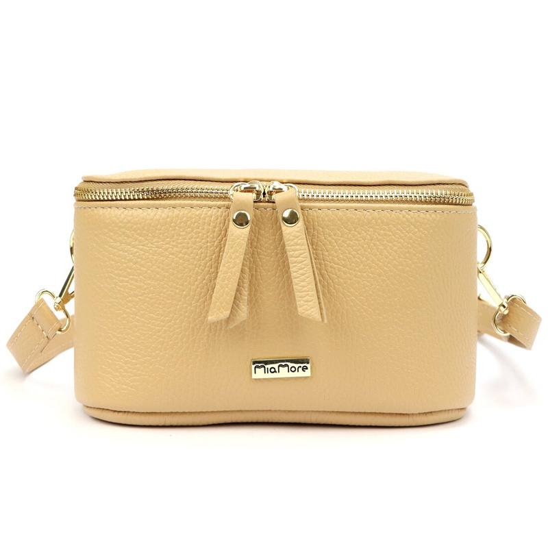 Women's elegant leather waist bag crossbody bag