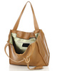 Modny skórzany shopper MAZZINI - Portofino Max camel