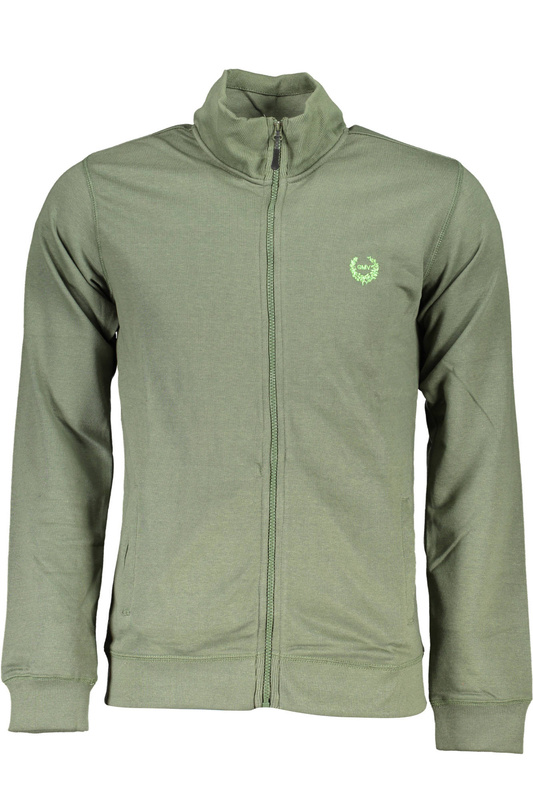 GIAN MARCO VENTURI MEN&#39;S GREEN ZIPPED SWEATSHIRT