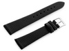 W107 leather watch strap - black/sr. 20mm