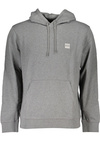 HUGO BOSS MEN&#39;S GRAY ZIPLESS SWEATSHIRT