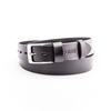 Elegant black leather belt SOLIER SB11