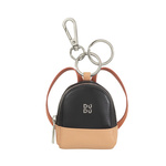 Small coin purse with keyrings for ladies Colorful Tarifa by DUDU in genuine leather, mini backpack design, with carabiner and double ring.